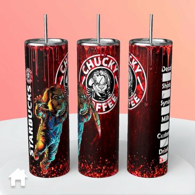 Child's Play Chucky Coffee x Starbucks type Tumbler