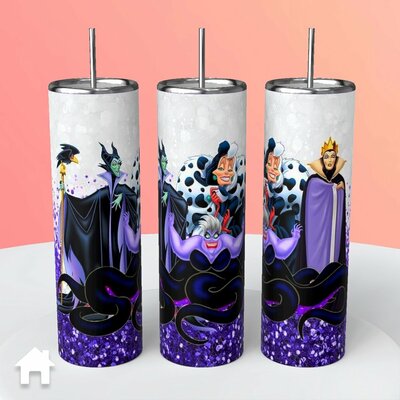 Disney Purple Villains Tumbler - Maleficent Ursula Evil Queen