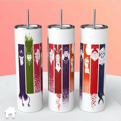 Disney Villains Ursula Maleficent Scar Queen Hearts Hook Tumbler