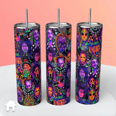Horror icons Tumbler - Chucky, Pennywise, Jason, Leather Face