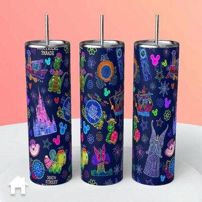 Disney Main Street Electrical Parade Icons tumbler