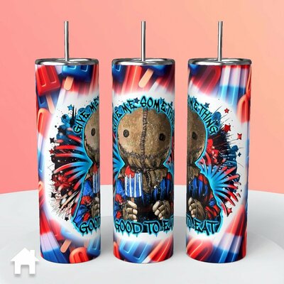 Trick r Treat Sam "Something To Eat" 4th of July Independence Day Tumbler
