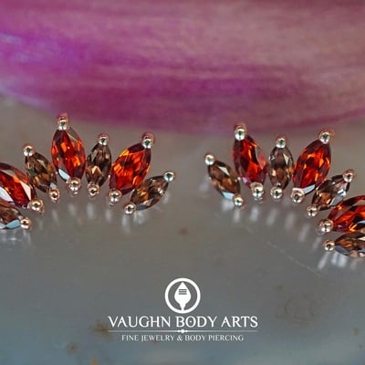 "athena" - rose gold with garnets and smoky quartz - Thumbnail 1