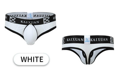 Wholesale 3PK Mens Underwear Ice Silk Mesh Perfortaed Pouch Quick-dry Thong Underpants KX010DK