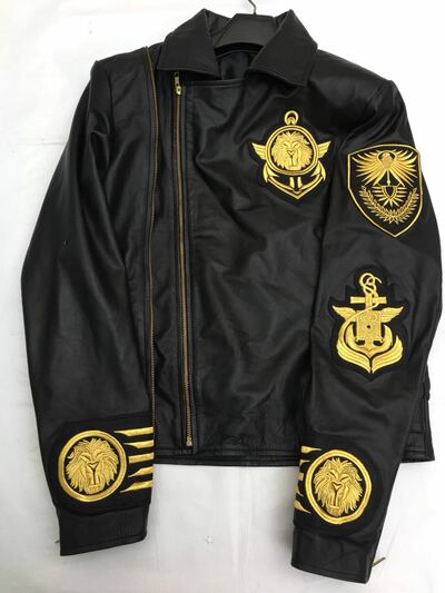 Crafted Leather New H&M Embroidery Patches Golden Black Brando Style Lion Leather Motorcycle Jacket