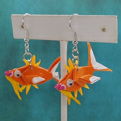Origami earrings: Magikarp