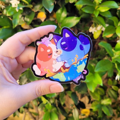 3 x 3 inch puppies Sticker