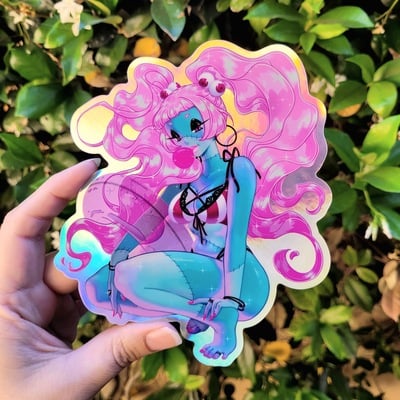 6x6 inch stitches holo sticker - Thumbnail 5