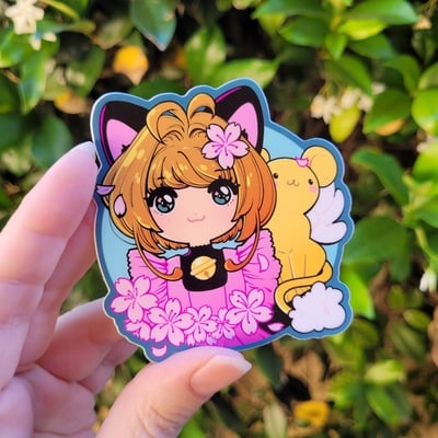 3 x 3 inch kitty girl sticker - Thumbnail 2