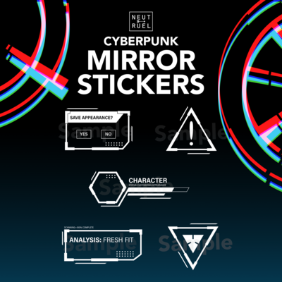 Cyberpunk Mirror Decal Stickers