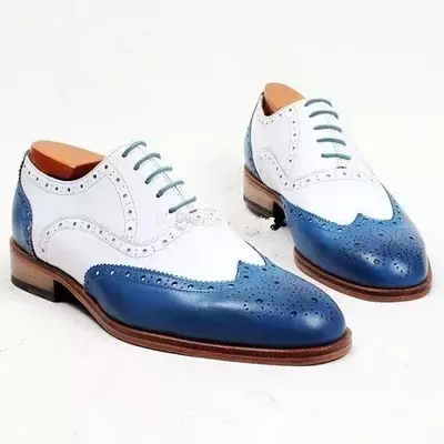 New Handmade Oxford leather shoes for men formal shoes, spectator dress shoes
