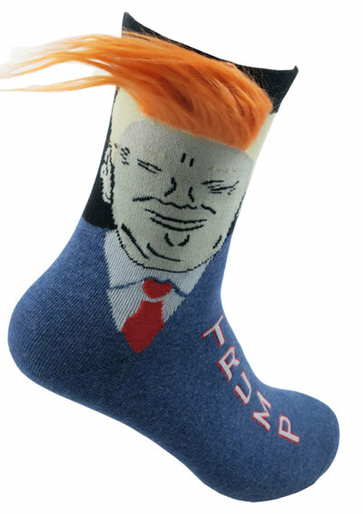 Trump Hair Socks 1 Pair Funny Trump Socks Unisex Socks Novelty President Trump Hair Socks Trump Merchandise Gift Color Navy