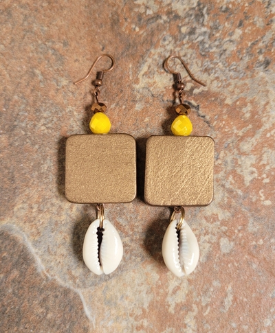 GOLD SUNDRESS ☀️👗 HANDMADE EARRINGS By Nubian Collection Artwear 👑 🔸️🔸️ONLY ONE AVAILABLE⏳️✨️