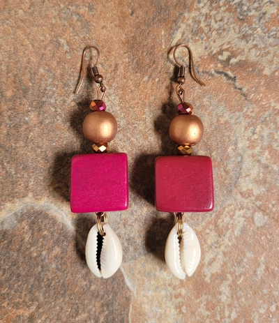 DEEP WINE SUNDRESS 💜👗 HANDMADE EARRINGS By Nubian Collection Artwear 👑 🔸️🔸️ONLY TWO AVAILABLE!!⏳️