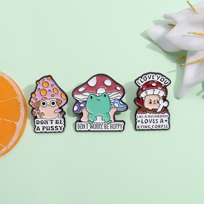 3pcs funny mushroom brooch cute badge funny brooch