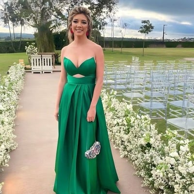 Green prom dresses sweetheart floor length - Thumbnail 1