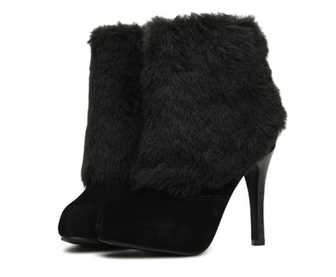 Womens Faux Fur High Heel
