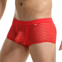 Wholesale Mens Sexy Underwear Mesh Gauze Striped Low-rise Translucent Boxer Briefs MJ2101 - Thumbnail 2