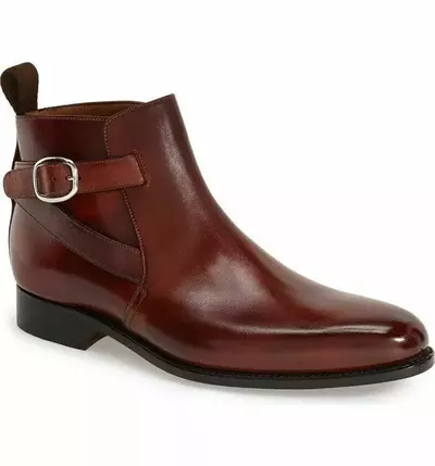 TOP QUALITY-MENS HANDMADE JODHPURS STYLE REAL LEATHER BROWN ANKLE BOOTS FOR MEN