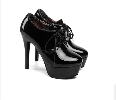 Women's Pure Color High Heel Thin Heel Shoelace Ankle Boots zc-0001