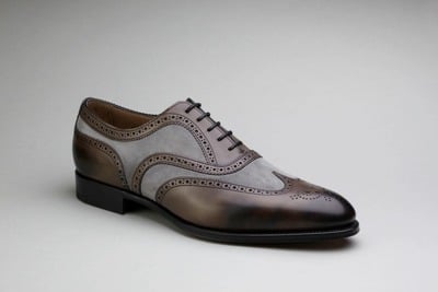 Brown Oxfords Handmade Wingtip Lace Up Formal Dress Shoes