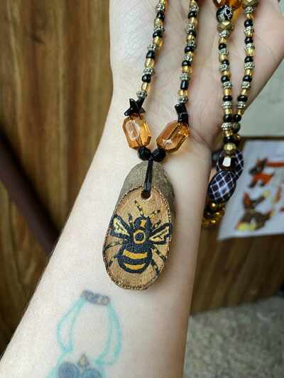Bumblebee Beaded Necklace