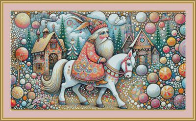 Whimsical Santa Cross Stitch Pattern