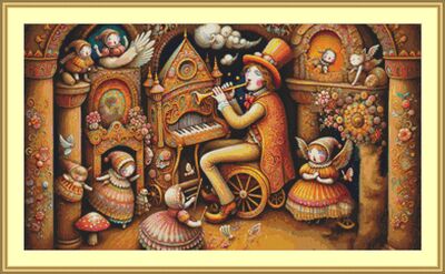 Whimsical Musician Cross Stitch Pattern