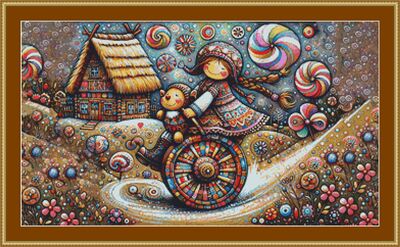 Whimsical Little Girl Cross Stitch Pattern