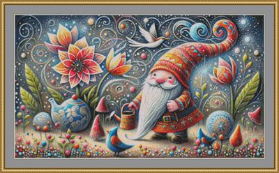 Whimsical Gnome Cross Stitch Pattern