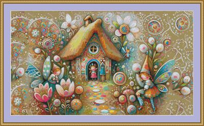 Whimsical Fairy Garden Cross Stitch Pattern