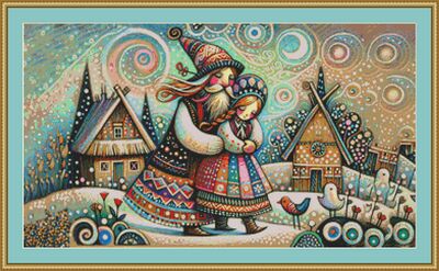 Whimsical Couple Cross Stitch Pattern