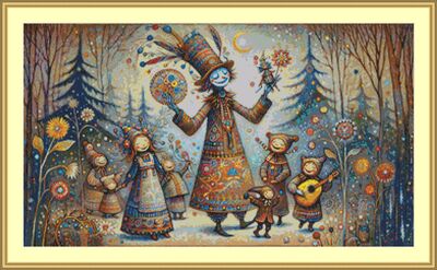 Whimsical Band Cross Stitch Pattern