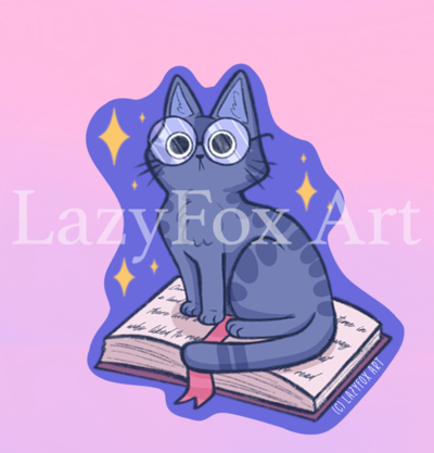 Cosmo the book cat sticker