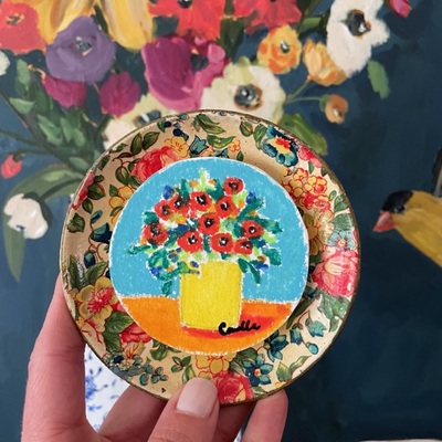 “Garden Party” original mixed media painting no.04