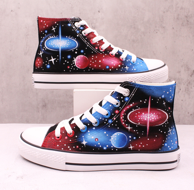 Galaxy nebula hand-painted shoes,winter shoes,sci-fi creative gift,Unique gift for her,personalized gift