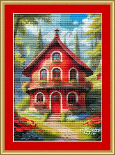 Red House Cross Stitch Pattern