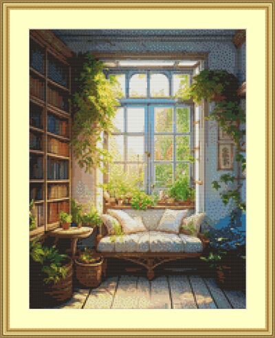Reading Nook Cross Stitch Pattern