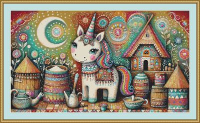 Rainbow Unicorn Cross Stitch Pattern