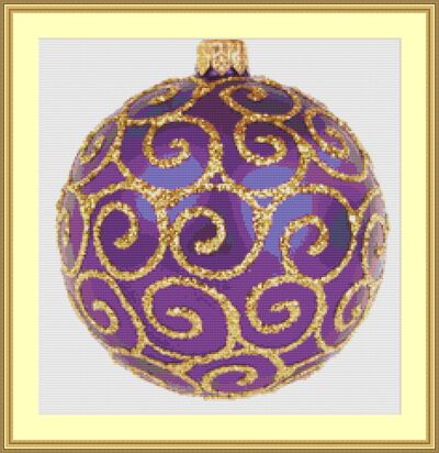 Purple Bauble Cross Stitch Pattern