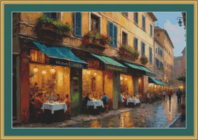 On A Wet Evening Cross Stitch Pattern