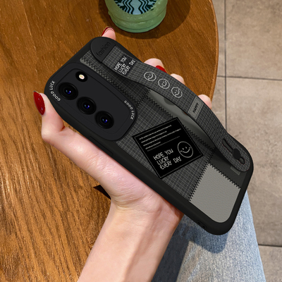 Smiley Face Leather Case With Wristband For Samsung 25 24 23 SGX01