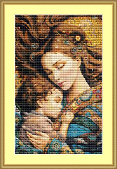 Mother And Baby Cross Stitch Pattern
