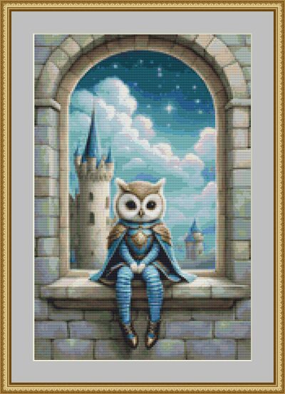 Knight Owl Cross Stitch Pattern