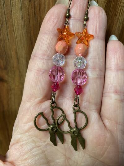 Lesbian Pride Beaded Earrings