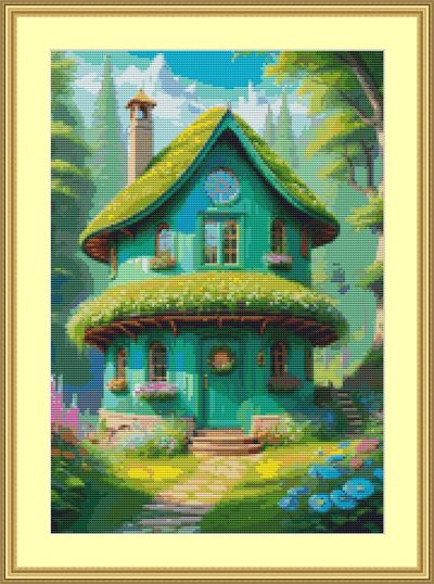 Green House Cross Stitch Pattern