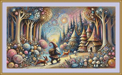Forest Gnome Cross Stitch Pattern