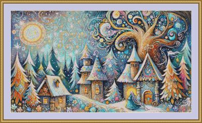 Fantasy Village Cross Stitch Pattern