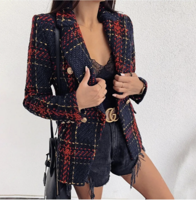 Classy Navy/Red Tweed blazer