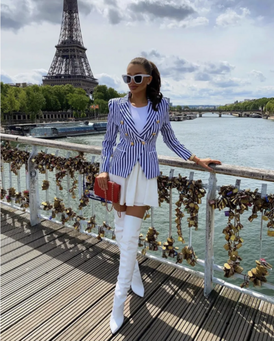 Stripe boujee blazer